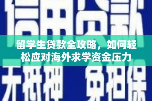 西林留学生贷款全攻略，如何轻松应对海外求学资金压力