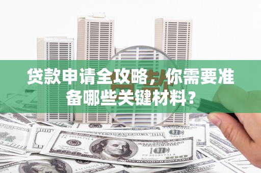 西林贷款申请全攻略，你需要准备哪些关键材料？