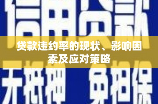 西林贷款违约率的现状、影响因素及应对策略