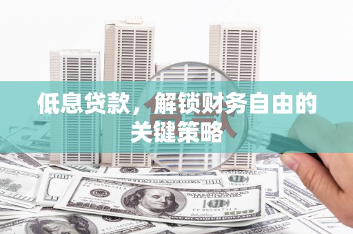 西林低息贷款，解锁财务自由的关键策略