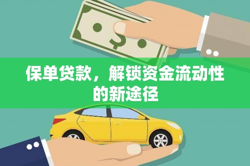 西林保单贷款，解锁资金流动性的新途径