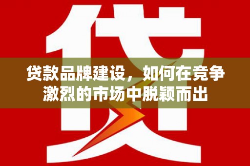 西林贷款品牌建设，如何在竞争激烈的市场中脱颖而出