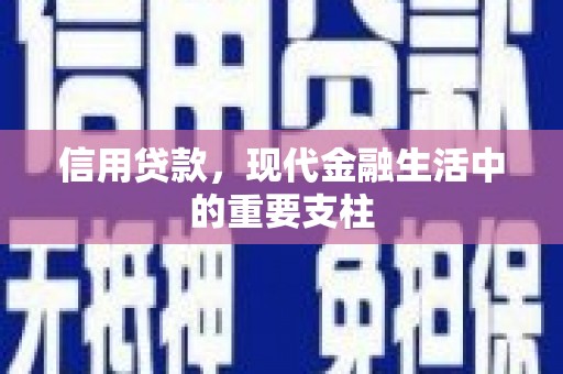 西林信用贷款，现代金融生活中的重要支柱