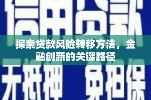 西林探索贷款风险转移方法，金融创新的关键路径