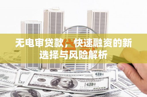 西林无电审贷款，快速融资的新选择与风险解析