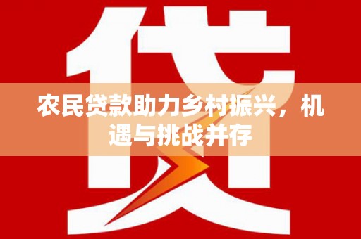 西林农民贷款助力乡村振兴，机遇与挑战并存