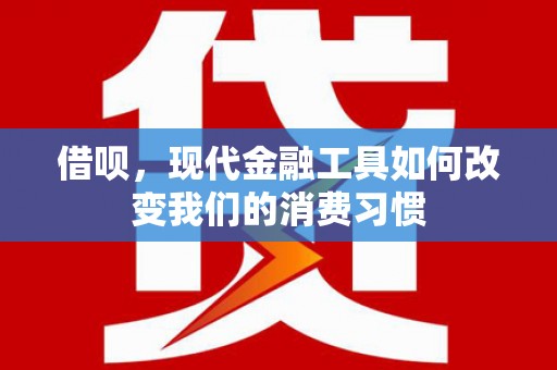 西林借呗，现代金融工具如何改变我们的消费习惯
