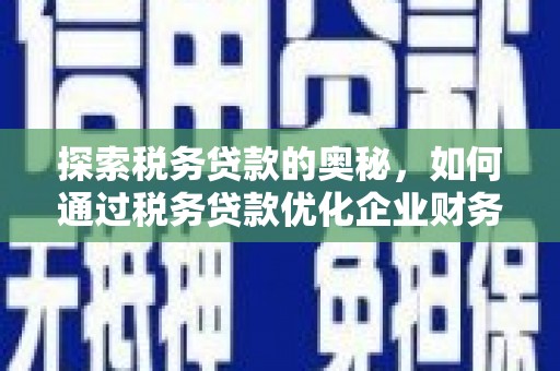 西林探索税务贷款的奥秘，如何通过税务贷款优化企业财务