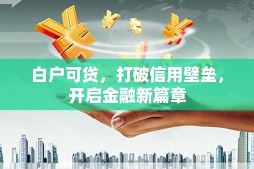 西林白户可贷，打破信用壁垒，开启金融新篇章
