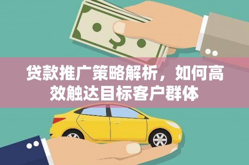 西林贷款推广策略解析，如何高效触达目标客户群体