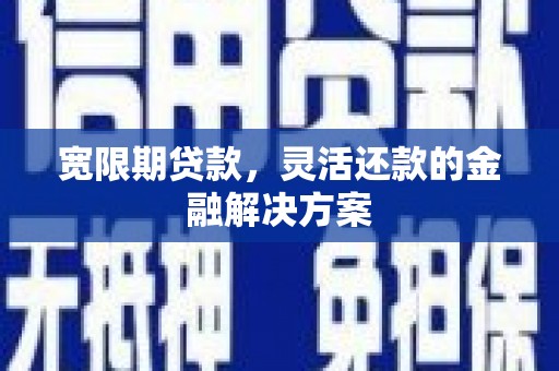 西林宽限期贷款，灵活还款的金融解决方案