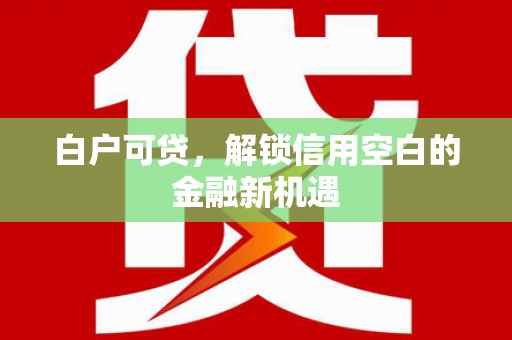西林白户可贷，解锁信用空白的金融新机遇