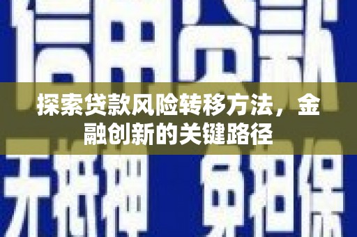 西林探索贷款风险转移方法，金融创新的关键路径