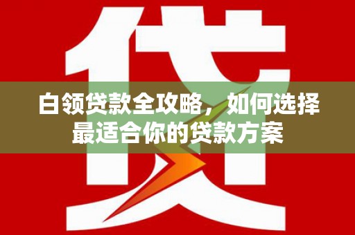 西林白领贷款全攻略，如何选择最适合你的贷款方案